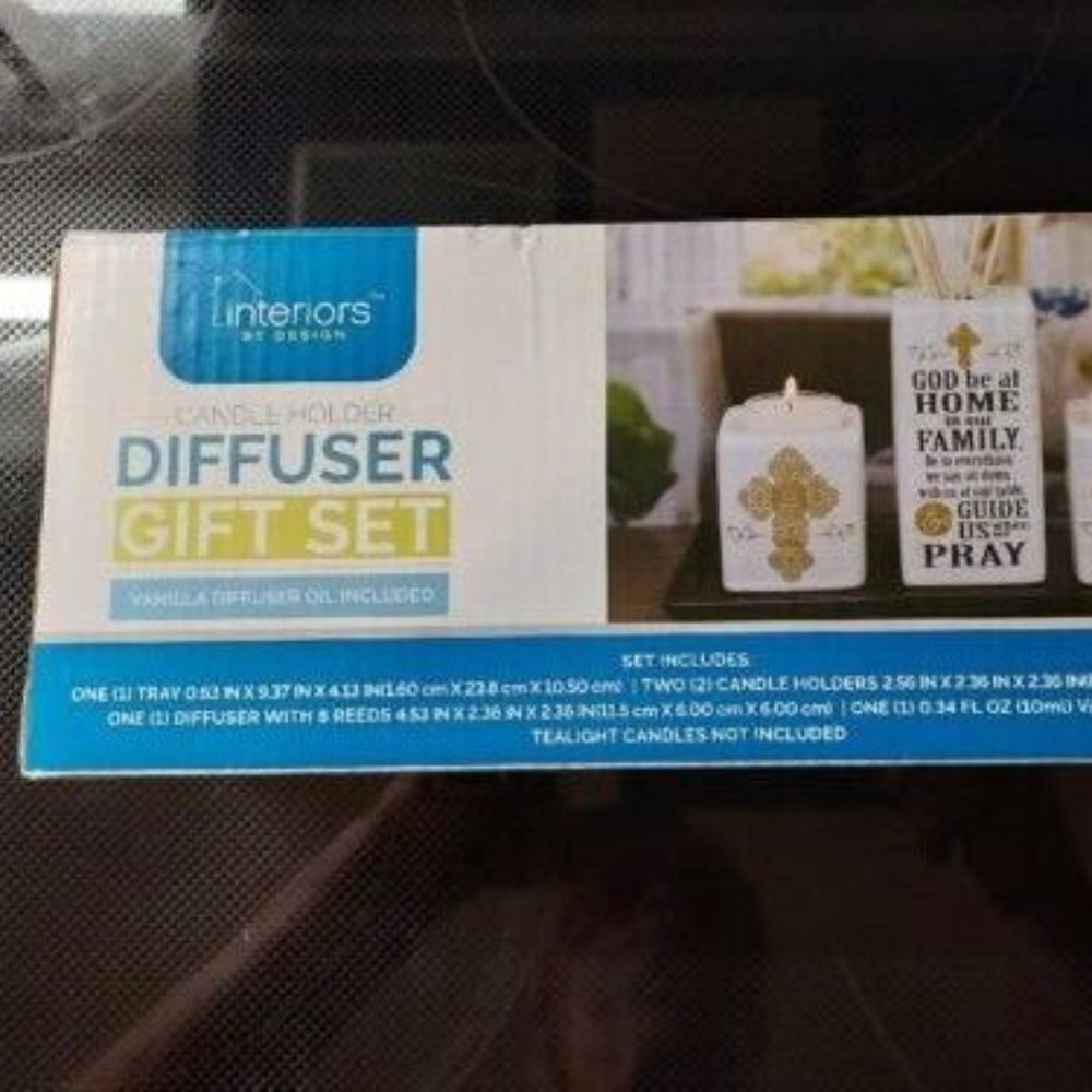 Interiors by Design Candle Holder Diffuser Gift Set